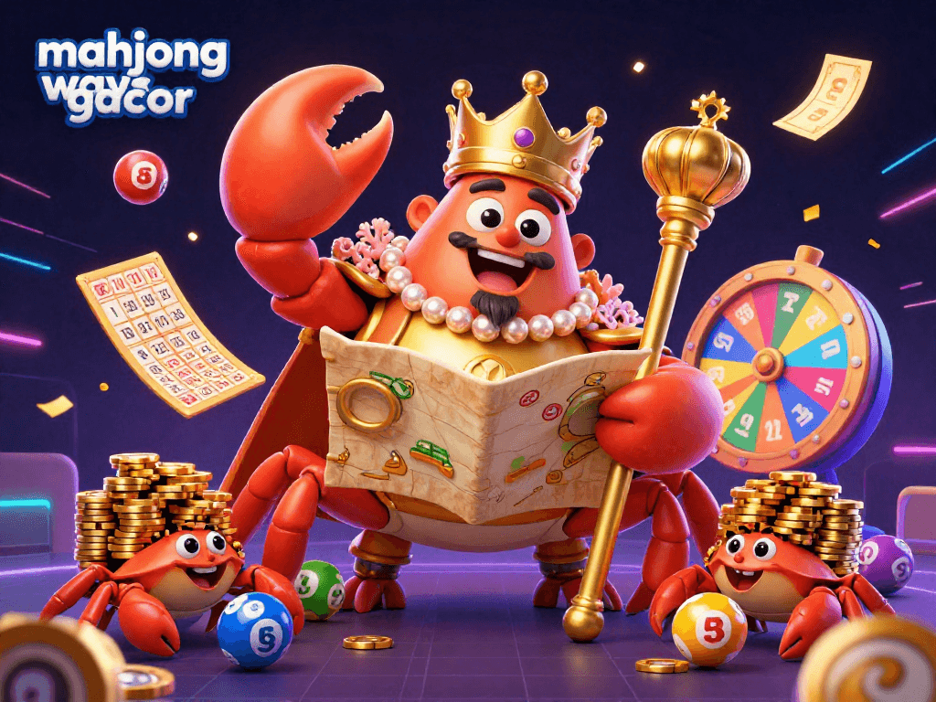 Experience the excitement of mahjong ways gacor with a dynamic, colorful casino-themed illustration showcasing vibrant game elements.