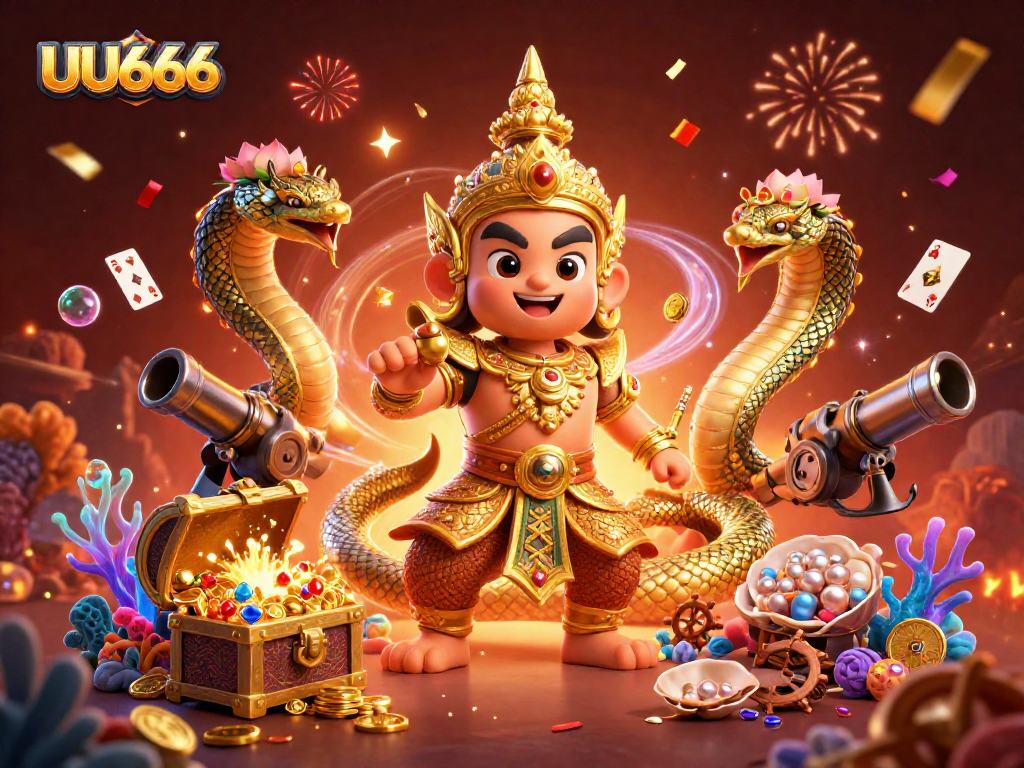 Experience thrilling gaming with UU666, featuring a vibrant 3D casino scene filled with excitement.