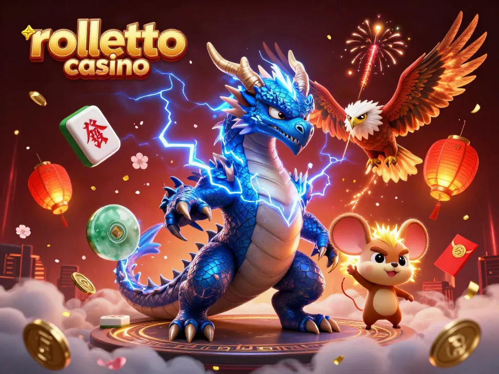 Experience the excitement of rolletto casino with dynamic 3D characters and vibrant gaming elements.