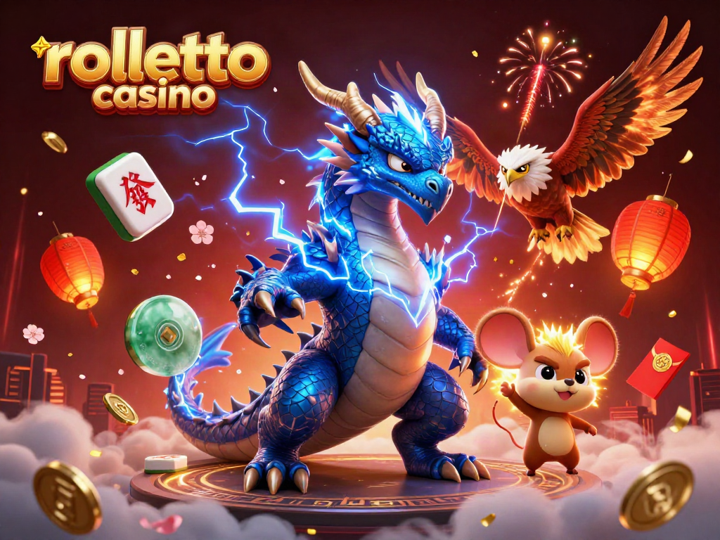 Experience the excitement of rolletto casino with dynamic 3D characters and vibrant gaming elements.