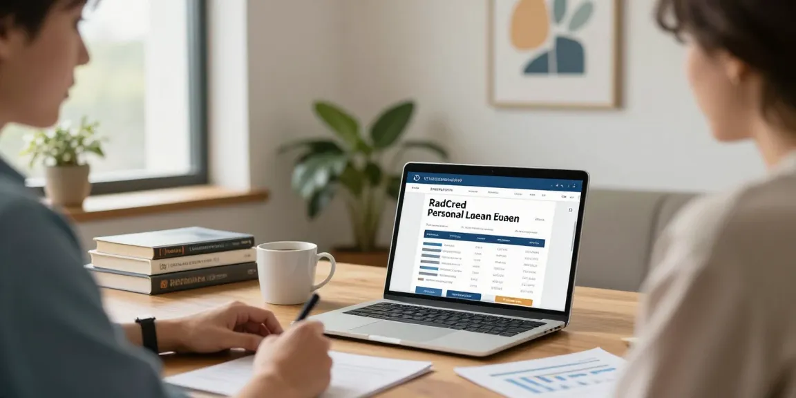 Explore www.radcred.com/personal-loan/2500-personal-loan in a cozy financial consultation setting with supportive advisor and documents.