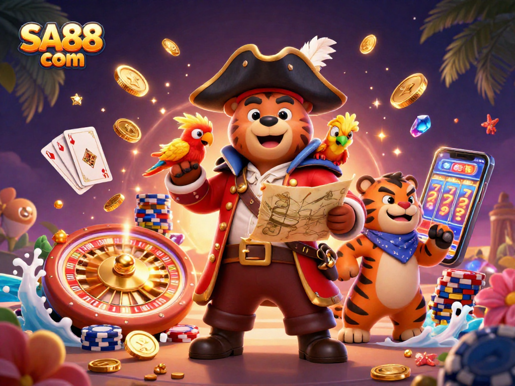 Experience thrilling gameplay at SA88 com with an adventurous casino scene filled with dynamic elements.