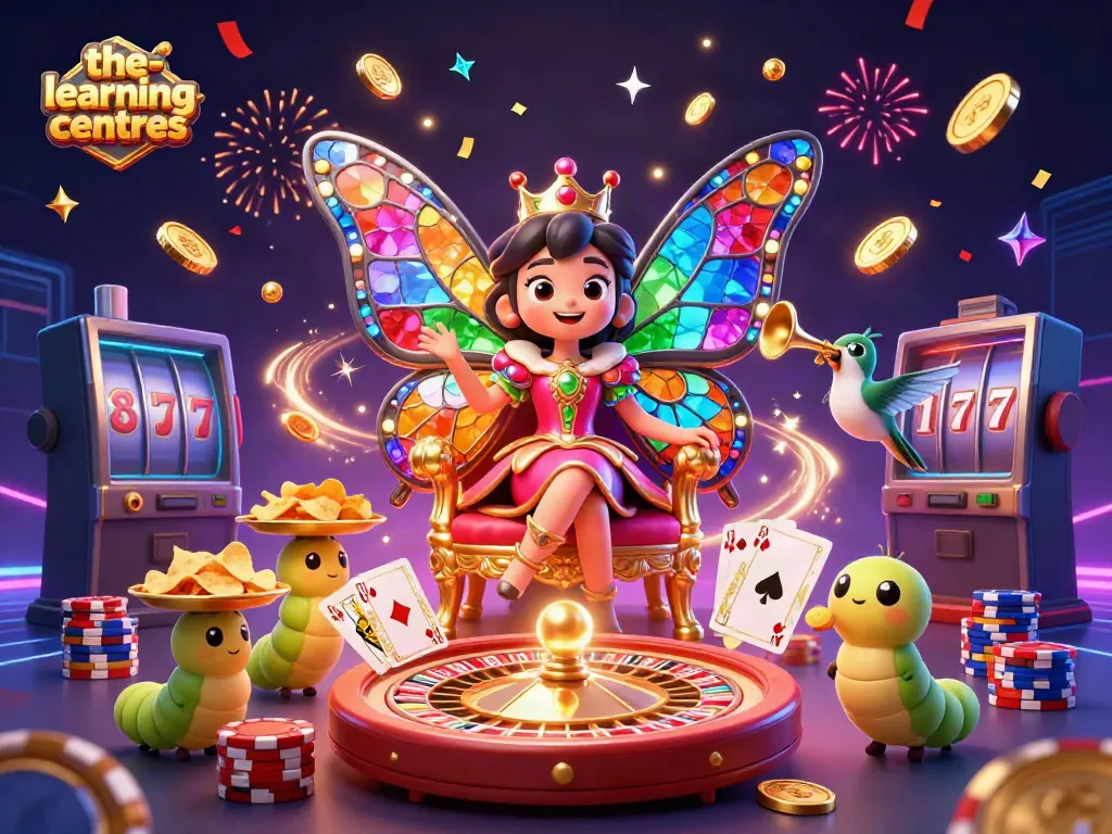 Engage in lively gaming at the-learning-centres with vibrant butterflies and dynamic casino elements.
