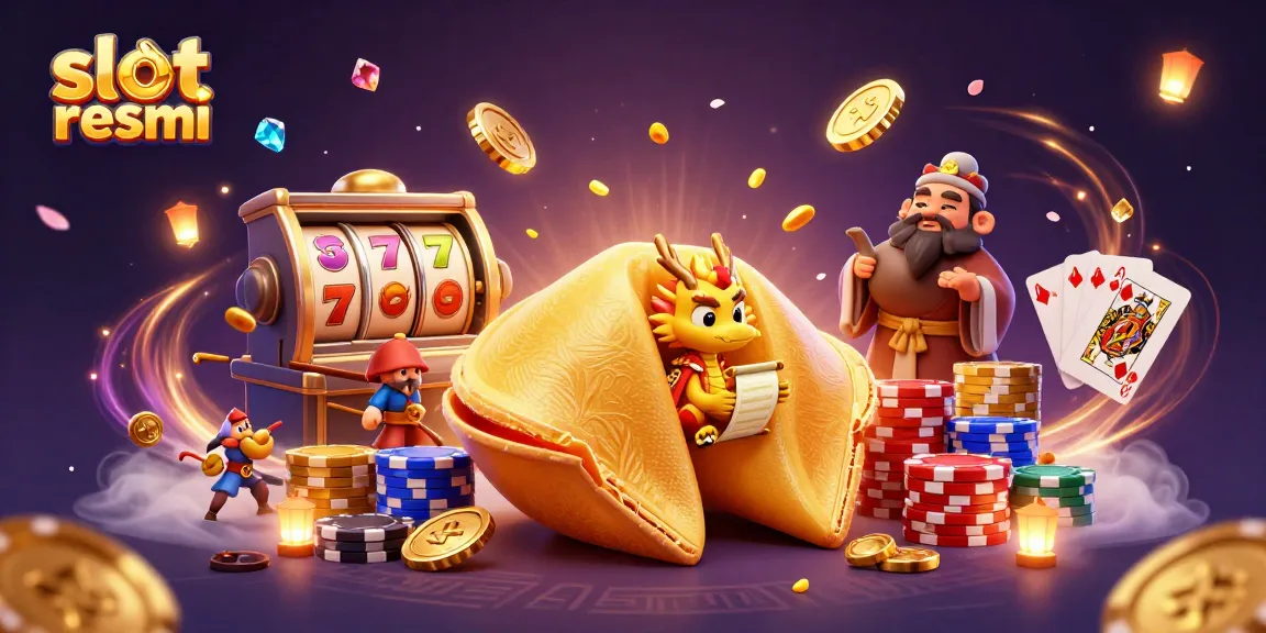 Experience excitement with slot resmi as cartoon characters interact in a dynamic casino illustration.