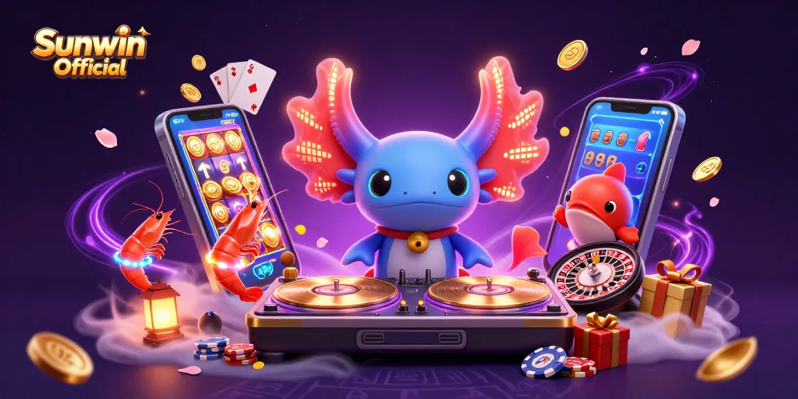 Experience excitement with Sunwin Official at an underwater casino party featuring colorful characters and casino games.